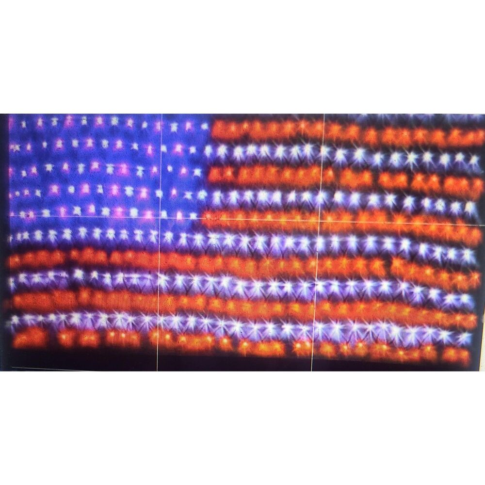 USA American Flag LED Net Lights Fourth Of July, 6.5 Ft Wide x 3.25 Ft Plug In